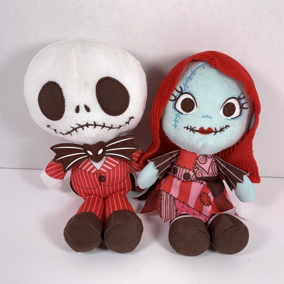 Disney Other - Disney Nightmare Before Christmas Jack Skellington & Sally 11" Valentine's Plush